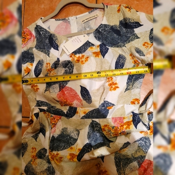 NWT SM WORDROBE Printed Leafs Dress 100 COTTON - Picture 16 of 16